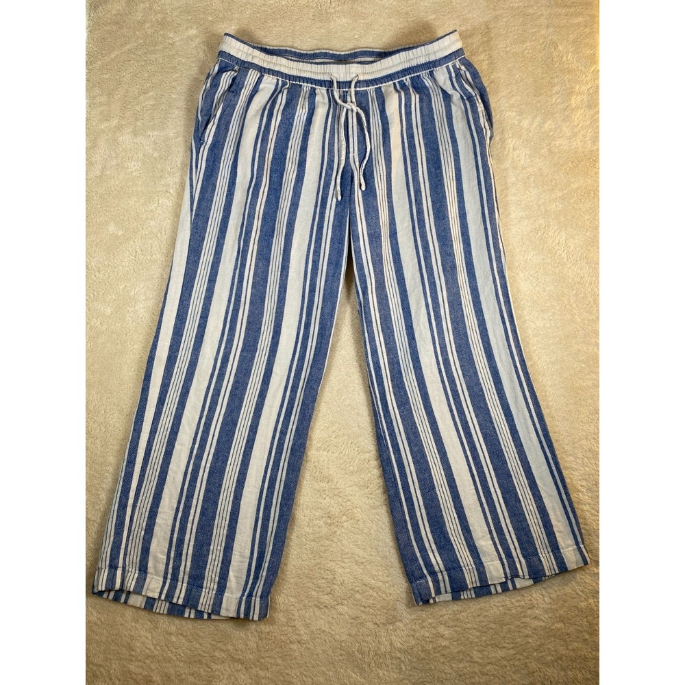 Old Navy Blue and White Striped Wide Leg Pants
